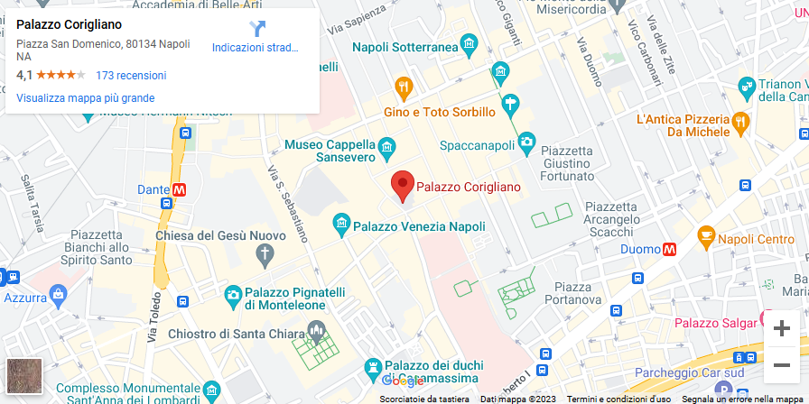 Cattura schermo mappa Palazzo Corigliano