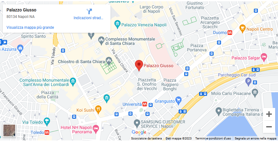 Cattura schermo della mappa di Palazzo Giusso