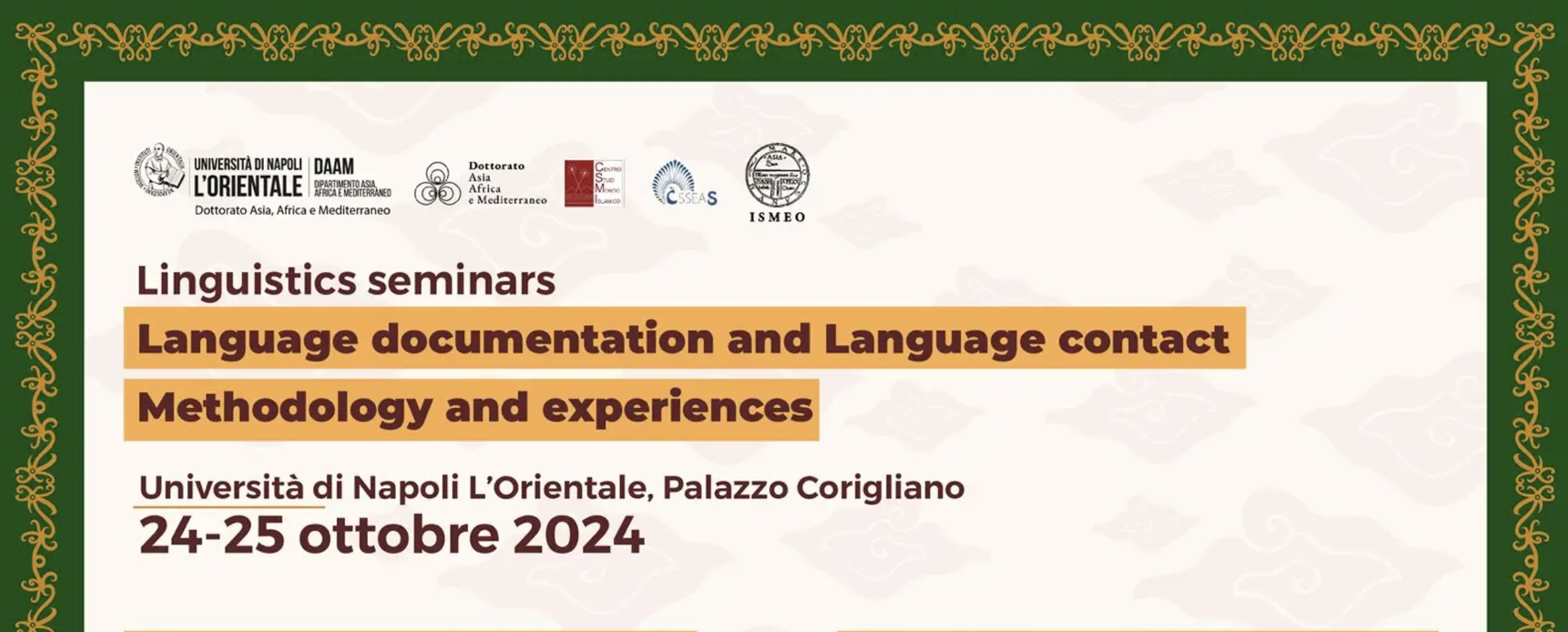 Napoli Language Seminari di linguistica: Language documentation and Language contact ...