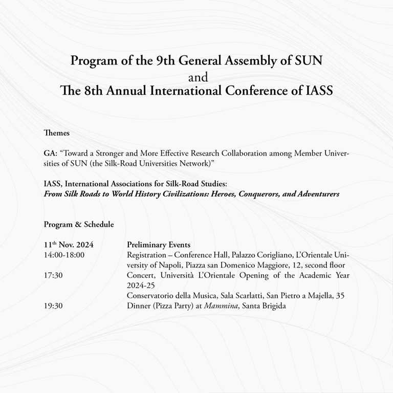 istituto Confucio Conferenza From Silk Roads to World History Civilizations Università di Napoli L'Orientale Programma