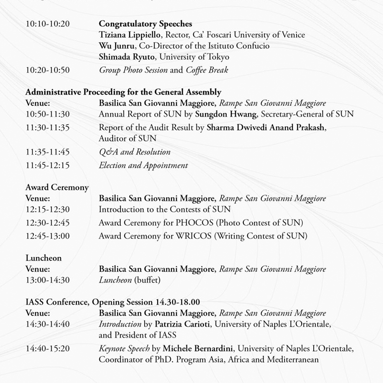 istituto Confucio Conferenza From Silk Roads to World History Civilizations Università di Napoli L'Orientale Programma