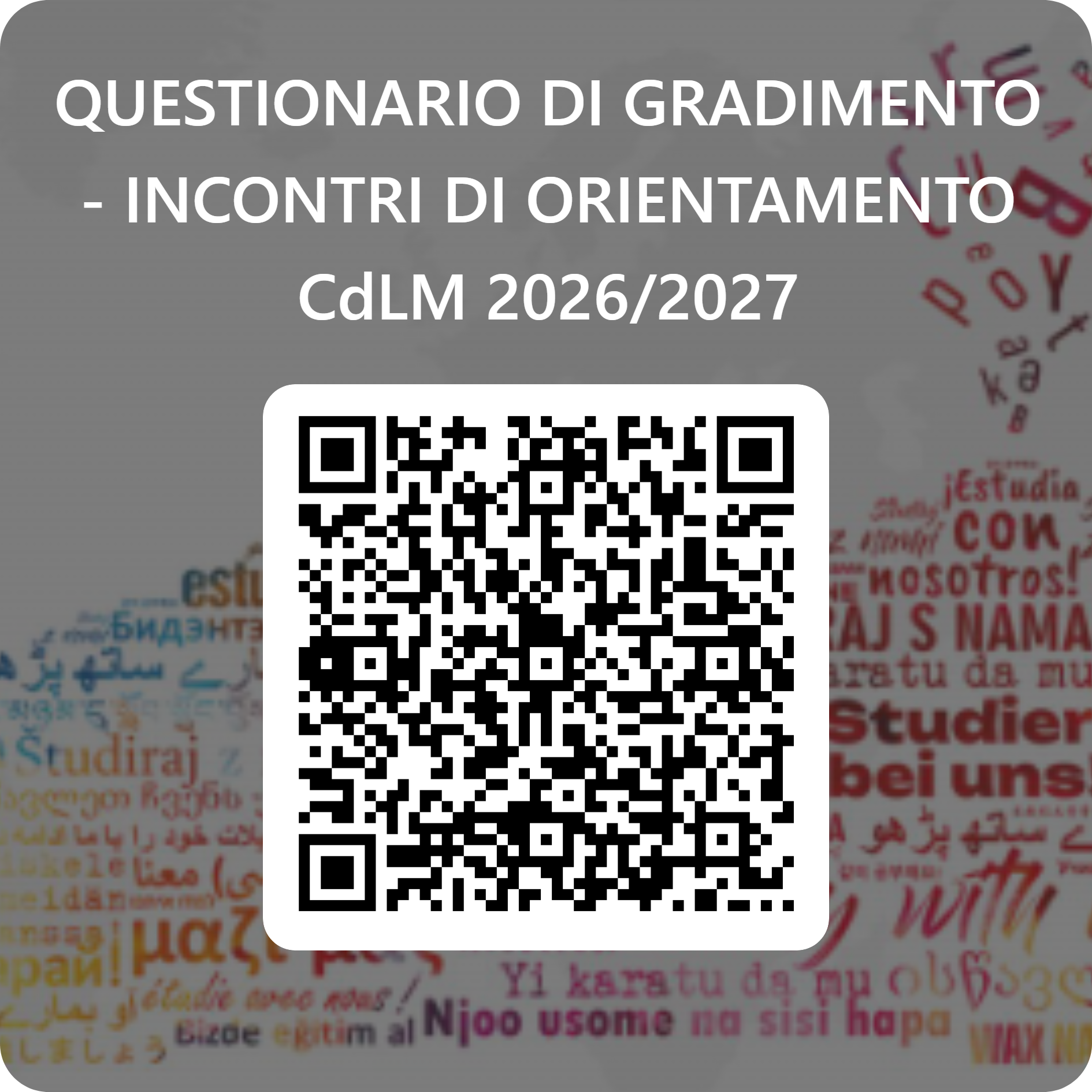 QRCode per QUESTIONARIO DI GRADIMENTO - INCONTRI DI ORIENTAMENTO CdLM 2026_2027