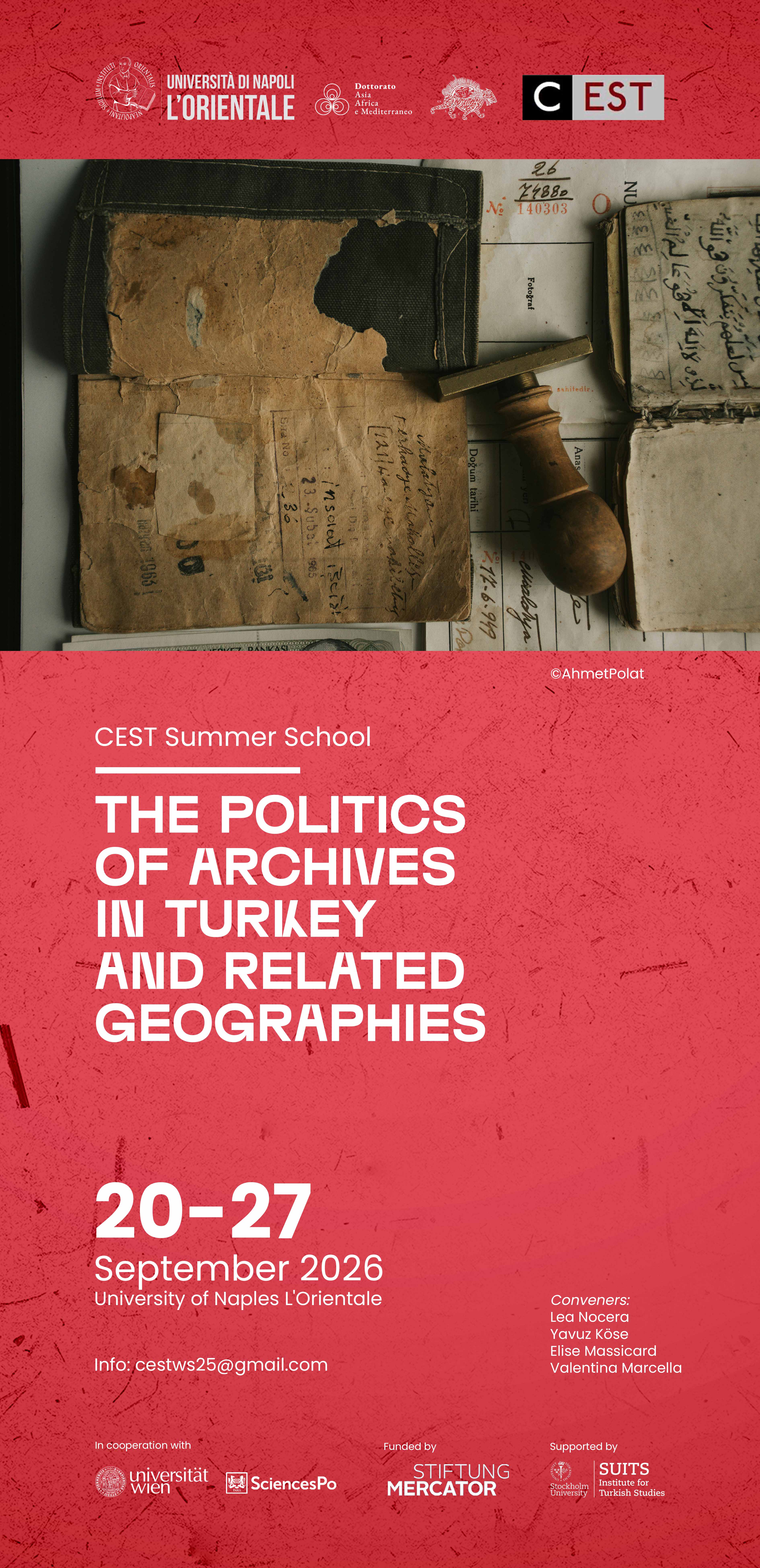 The Politics of Archives in Turkey and Related Geographies Naples, 20-27 September 2026