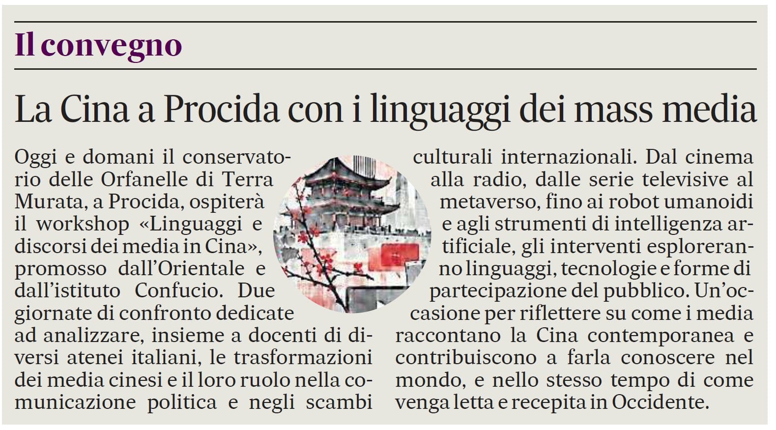Giornale Procida Istituto Confucio Evento Media