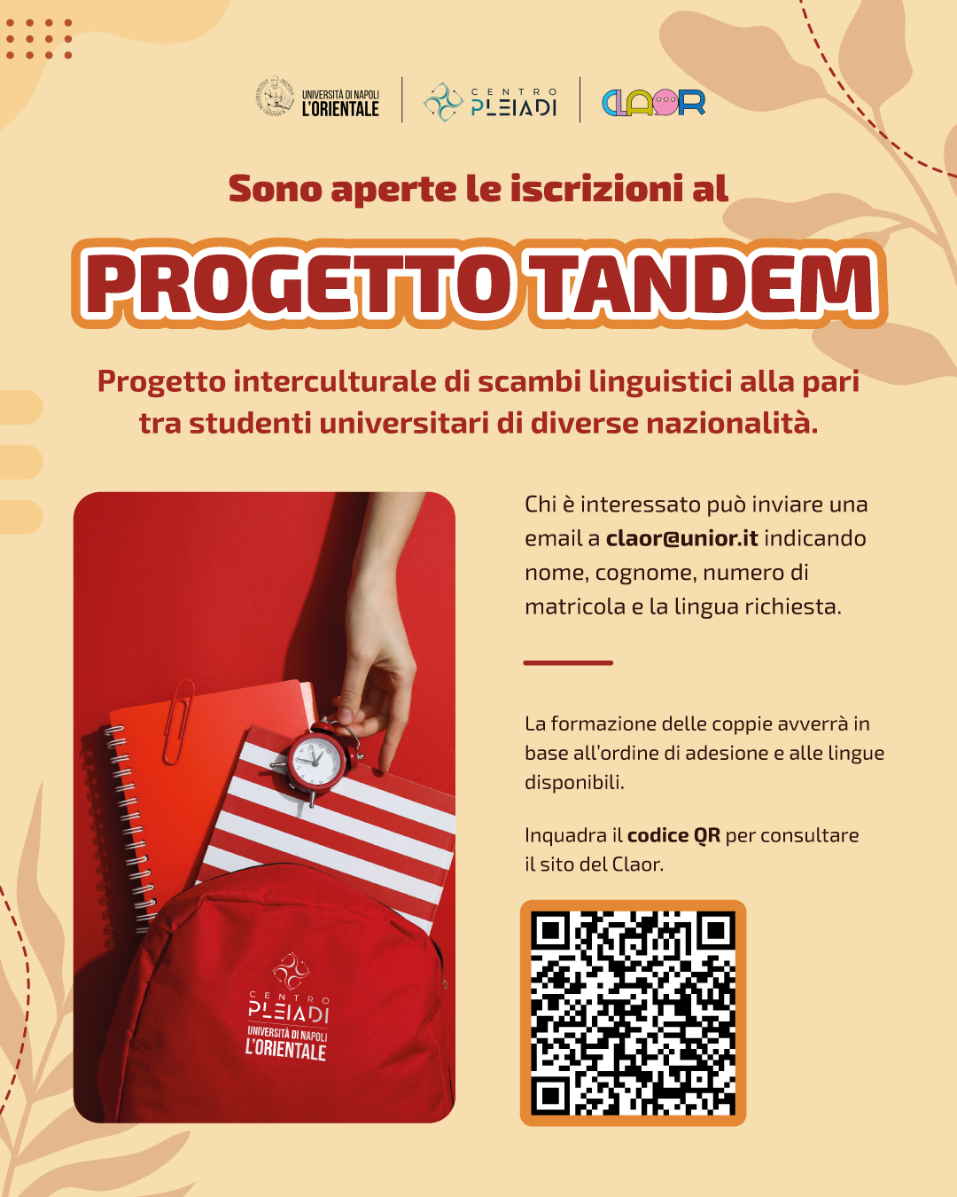 Progetto Tandem sono aperte le iscrizioni