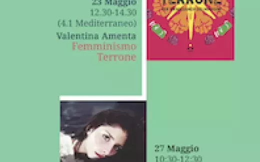 Negli ultimi due incontri del seminario la classe incontrerà le due autrici Valentina Amenta, co-autrice di "Femminismo Terrone" (23 maggio, 12:30), e Claudia Fauzia, autrice di "Con il mare dentro" (27 maggio ore 10:30). Le studiose discuteranno con il moderatore e con la classe questioni di femminismo, intersezionalità, e antimeridionalismo.
