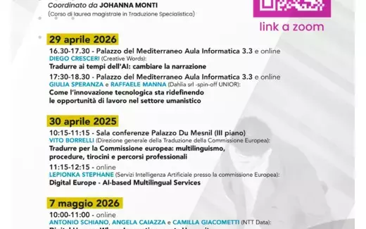 Seminari Prospettive professionali nel mercato della traduzione e delle tecnologie del linguaggio