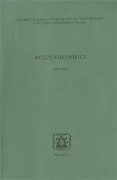 Studi filosofici : annali dell'Istituto universitario orientale [AION] : XXXIX, 2016