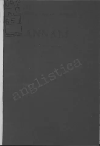 A.I.O.N. - Sez. Germanica. Anglistica: voll. XVII (1974) - XXI (1978)