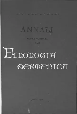 A.I.O.N. - Sez. Germanica. Filologia Germanica 1974-88