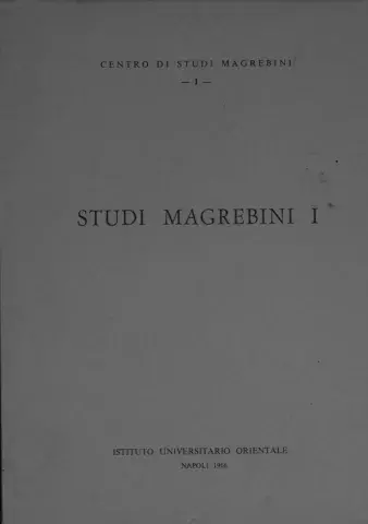 Studi Magrebini : I (1966) - XXVI (1998-2002)