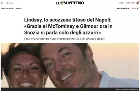 Robin Lindsay: un cuore scozzese per Napoli, tra passione calcistica e impegno accademico