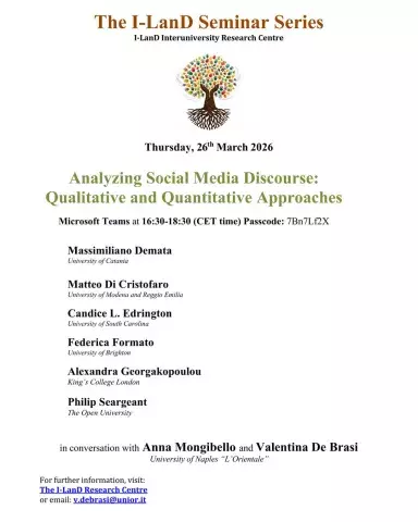 The I-LanD Seminar Series - Analyzing Social Media Discourse: Qualitative and Quantitative Approaches