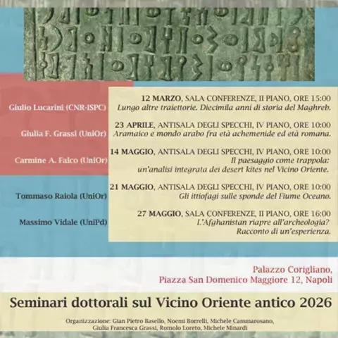 Seminari dottorali sul Vicino Oriente antico 2026