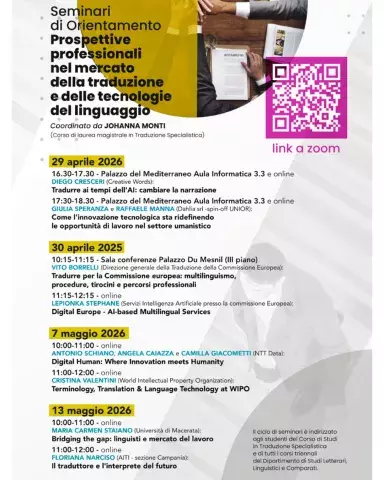 Seminari Prospettive professionali nel mercato della traduzione e delle tecnologie del linguaggio