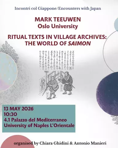 Conferenza del prof. Mark Teeuwen nell'ambito di Incontri col Giappone  Encounters with Japan