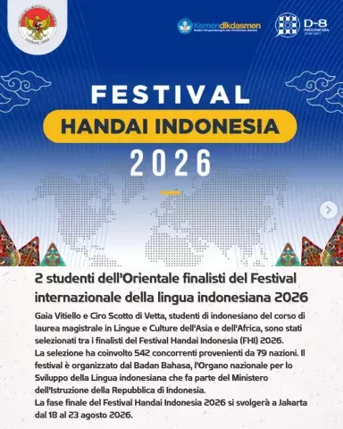 2 studenti dell’Orientale finalisti del Festival internazionale della lingua indonesiana 2026
