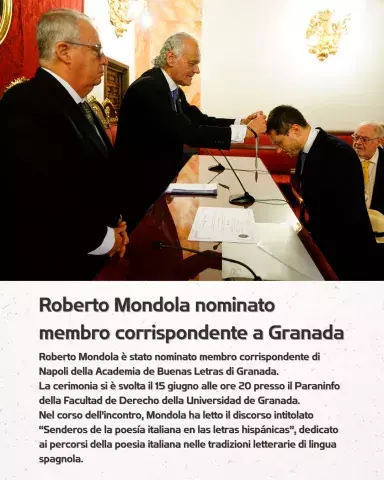 Roberto Mondola è stato nominato membro corrispondente di Napoli della