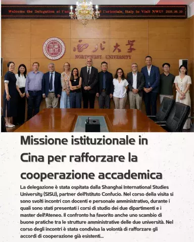 Missione istituzionale in Cina per rafforzare la cooperazione accademica