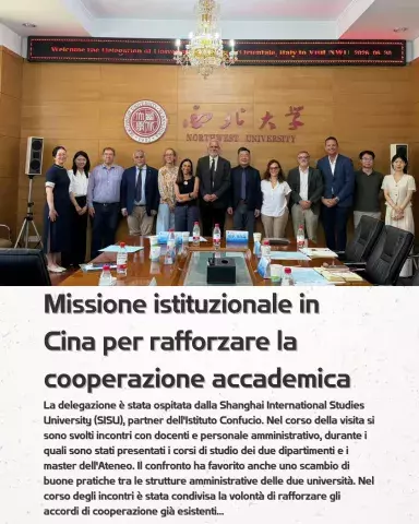 Missione istituzionale in Cina per rafforzare la cooperazione accademica