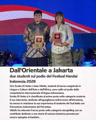 Dall’Orientale a Jakarta due studenti sul podio del Festival Handai Indonesia 2026